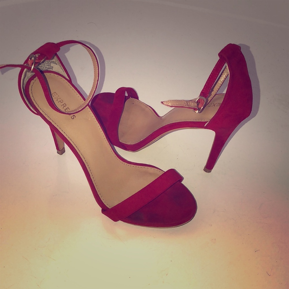 Express Suede Red Heels